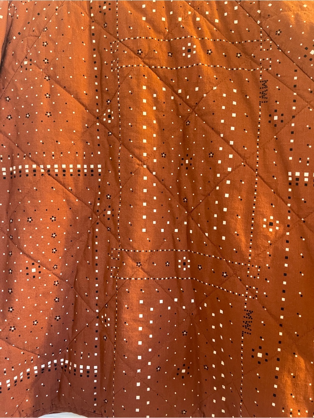 Madewell Quilted Button-Front Jacket in Burnt Orange - Picture 8 of 9
